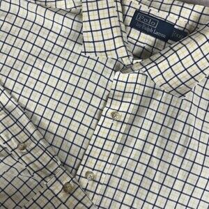Ralph Lauren XXL Men‎ Button Down Blue/Yellow Check Preppy EUC